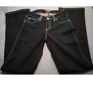 Rock 47 Straight Jeans Women's Size 25x32 Denim Cotton Stretch Regular Fit (T18)